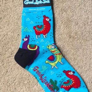NWT Good Luck Sock fun llama pattern size 5-9